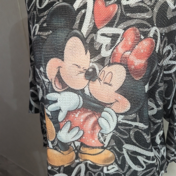 FREE For Humanity Dolman Sleeve Mickey and Minnie Mouse Top - Picture 2 of 12